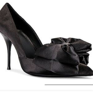Jeffrey Campbell convince b pump - Black Satin Heels with Bow